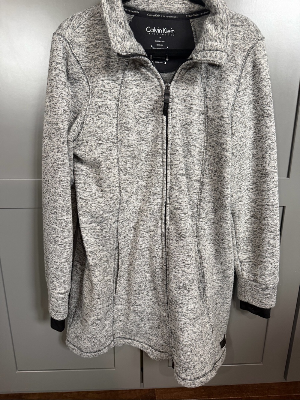 Calvin Klein Performance Gray and Black Quarter-Zip Hoodie